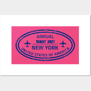 New York passport stamp Posters and Art